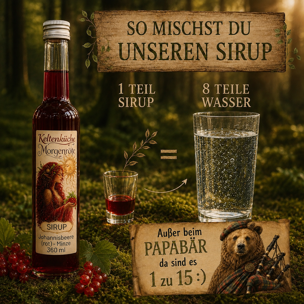 Morgenröte - Rote Johannisbeere Minze Sirup